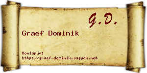 Graef Dominik névjegykártya